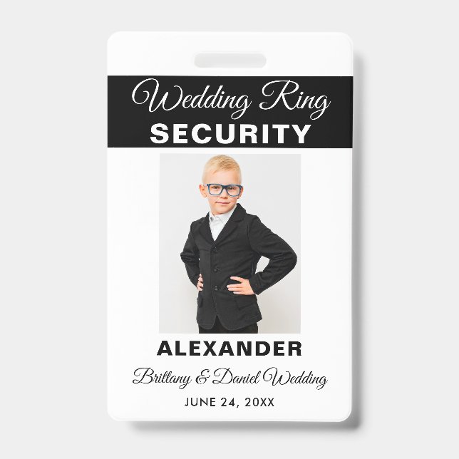 Badge Sécurité de bague de mariage - Choisissez la coule (Avant)