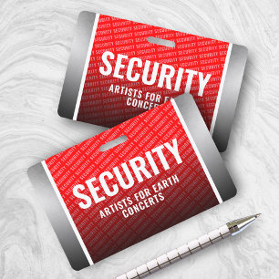 Badge Sécurité de la société Crimson Red & Steel