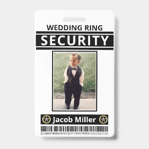 Badge Sécurité des porteurs du ring du mariage