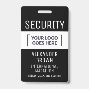 Badge Sécurité simple du logo de l'événement noir et bla