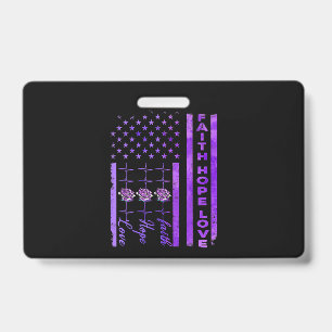 Badge Sensibilisation à Alzheimer Foi Espoir Amour Viole