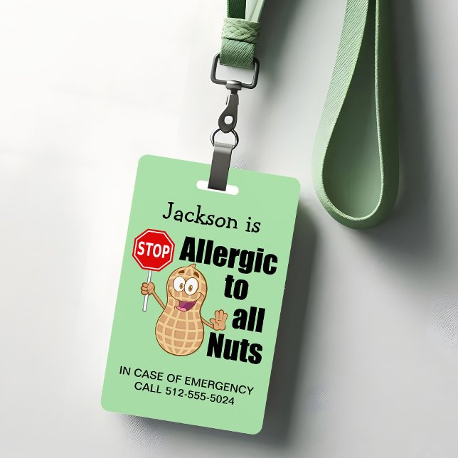 Badge Sensibilisation à l'allergie aux arachides mignonn (Créateur téléchargé)
