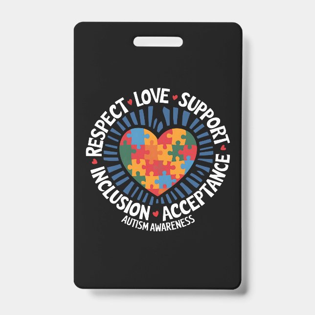 Badge Sensibilisation à l'autisme Respect des autistes A (Avant)