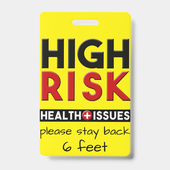 Badge Sensibilisation aux problèmes de santé à haut risq (Avant)