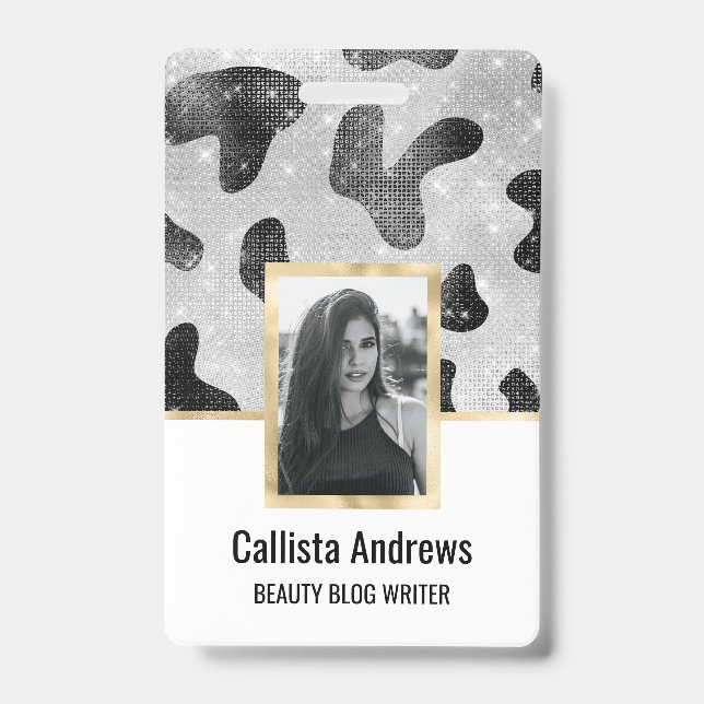 Badge Séquins de Parties scintillant brillant noir brill (Avant)