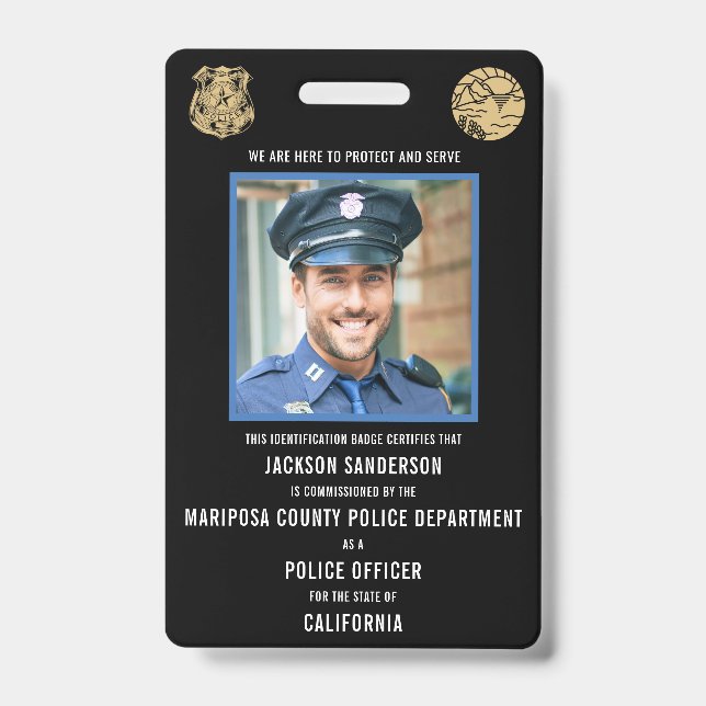 Badge Service de police Identifiant d'agent de la force  (Avant)