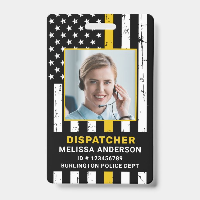 Badge Service de police photo personnalisée 911 ID du ré (Avant)