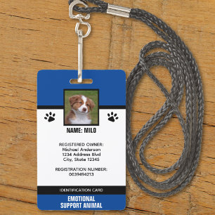 Badge Service de soutien émotionnel bleu et noir ID anim