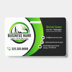 Badge Service professionnel d'entretien de pelouse vert 