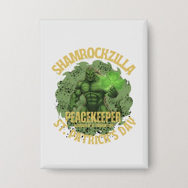 Badge Shamrockzilla Peacekeeper: St. Patrick’s Day Kaiju (Recto)