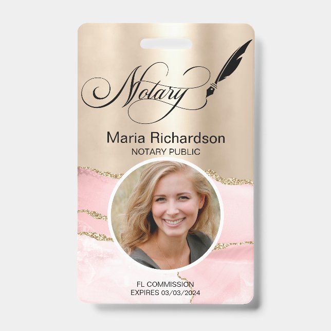 Badge Signature d'un prêt public par un notaire Nom de l (Front)