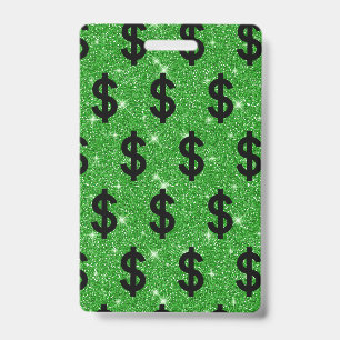 Badge Signe Dollar Noir Argent Entrepreneur Wall Street