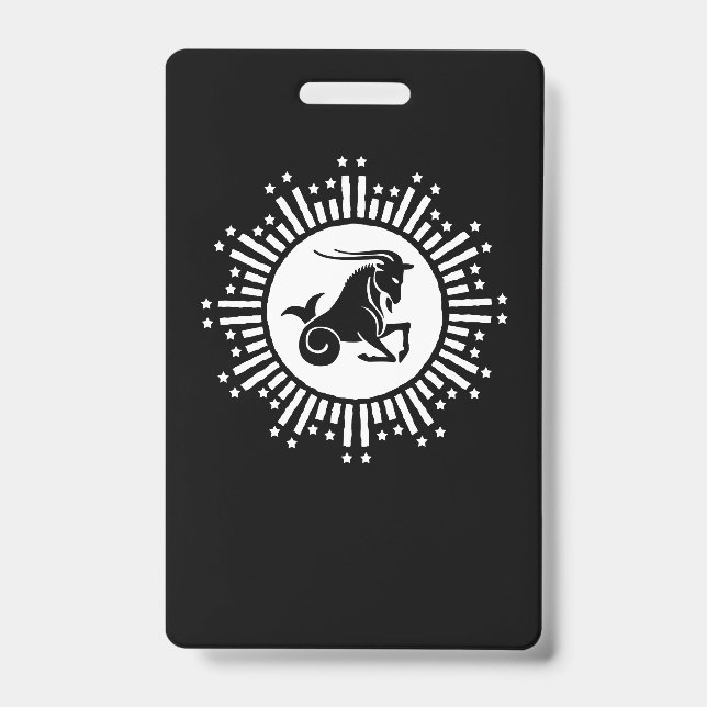 Badge Signe du zodiaque Capricorne Chèvre Design cosmiqu (Avant)