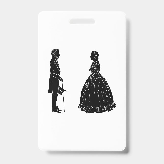Badge silhouette d'abraham lincoln et de mary todd linco (Avant)