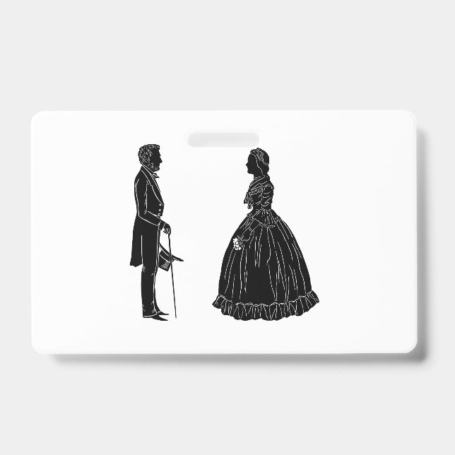 Badge silhouette d'abraham lincoln et de mary todd linco (Avant)