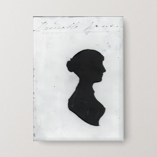 Badge Silhouette de Jane Austen sur un porte-clés (Recto)
