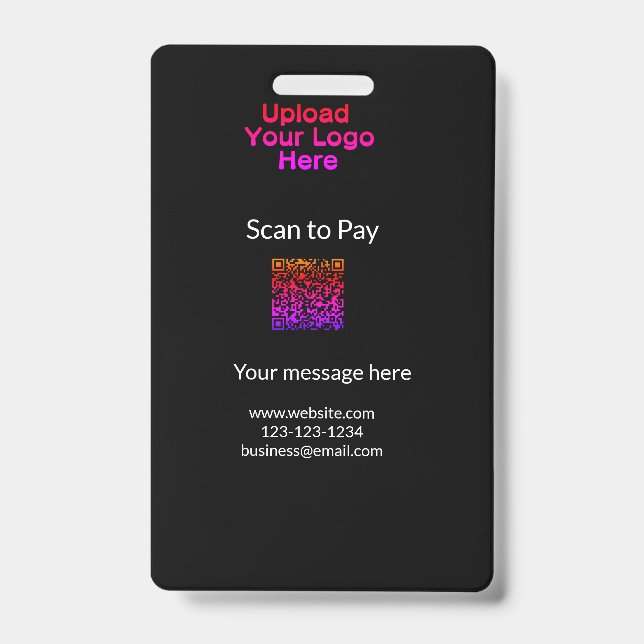 Badge Simple analyse minimale pour payer Ajouter un logo (Avant)