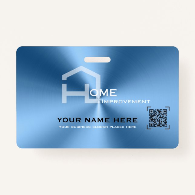 Badge Simple bleu minimaliste entreprise moderne (Devant)