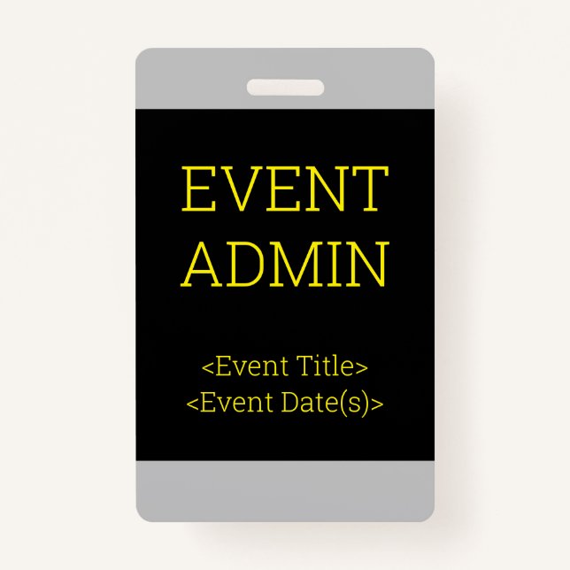 Badge simple "EVENT ADMIN" (Devant)