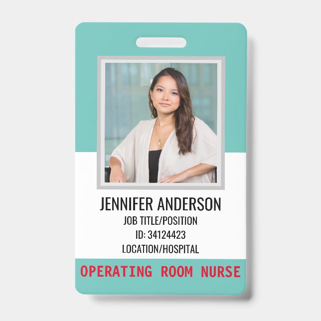 Badge Simple ID médical d'hôpital (Avant)