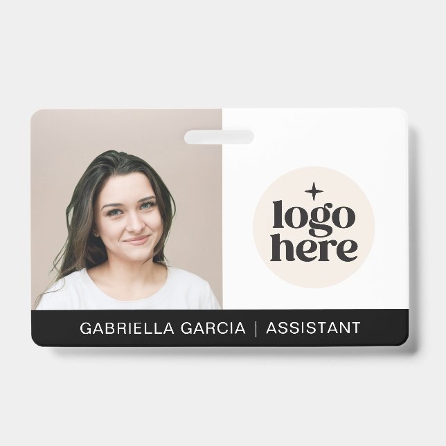 Badge Simple Identification Logo Photo Employee  (Front)