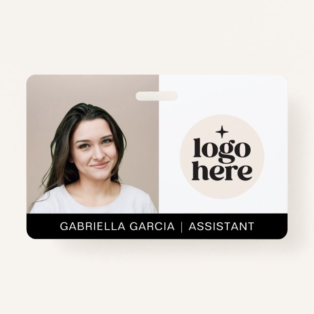 Badge Simple Identification Logo Photo Employee  (Devant)
