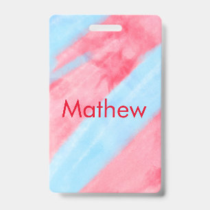 Badge simple initial letter mongram add your name red b
