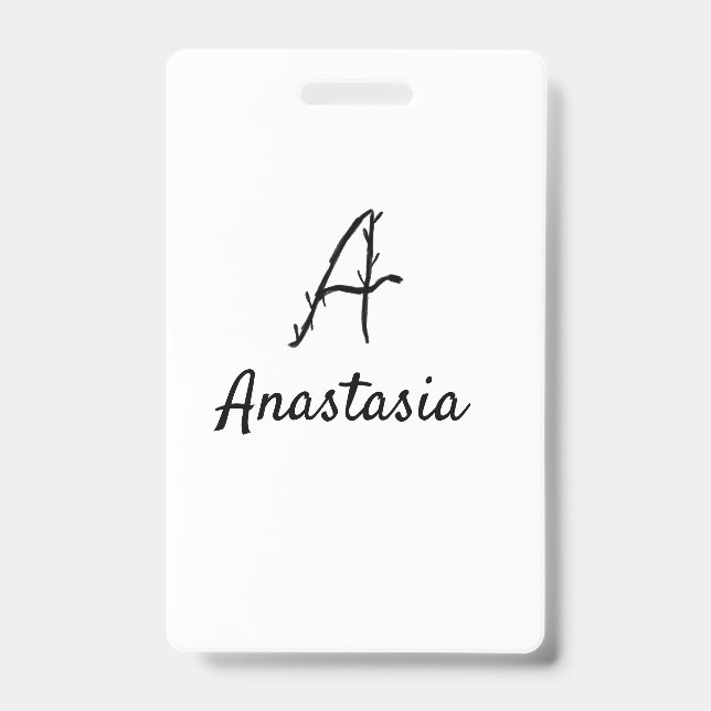 Badge Simple lettre a monogramme noir minimal ajouter no (Avant)