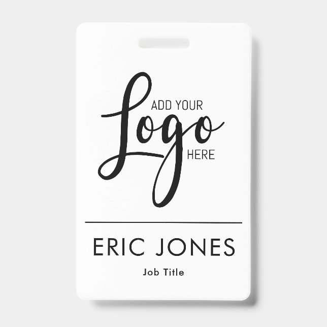 Badge simple LOGO D'ENTREPRISE carte d'identité employé  (Avant)