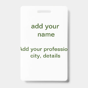 Badge Simple minimal vert ajouter votre texte nom photo