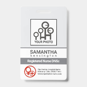 Badge Simple minimaliste Lignes Grises Personnel Infirmi