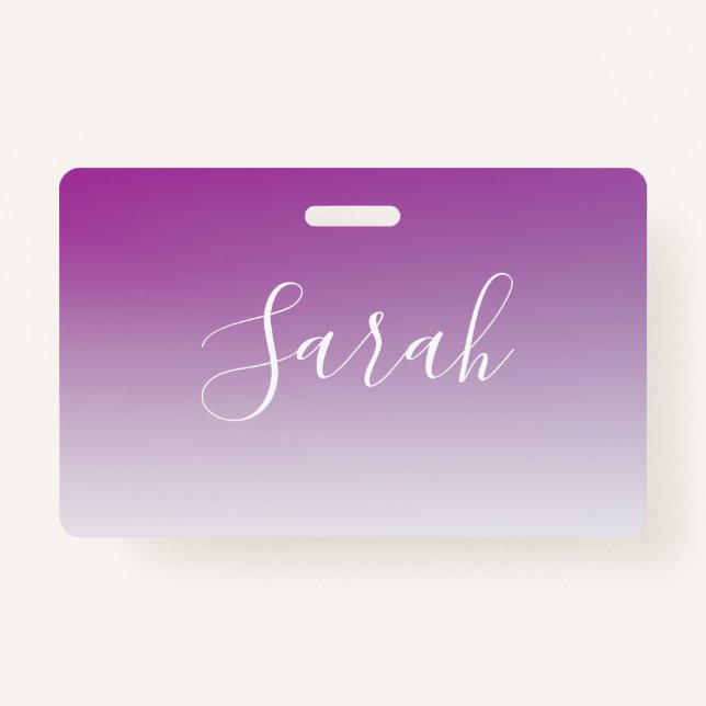 Badge Simple moderne minimaliste violet Ombre dégradé (Devant)