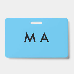 Badge Simple monogramme ajoutez votre nom lettre homme m