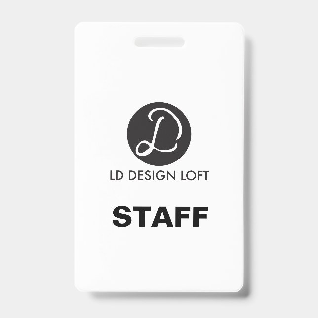 Badge Simple Votre logo ici personnel employé personnali (Avant)
