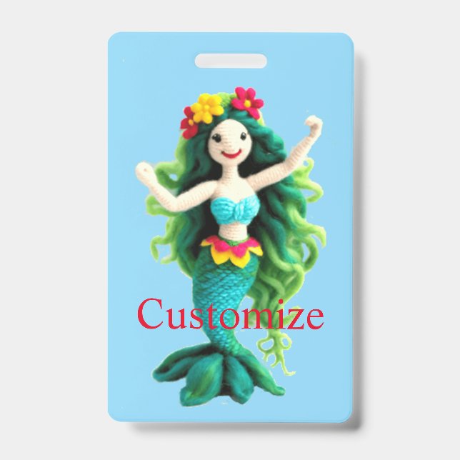 Badge Sirène aux cheveux verts Thunder_Cove (Avant)