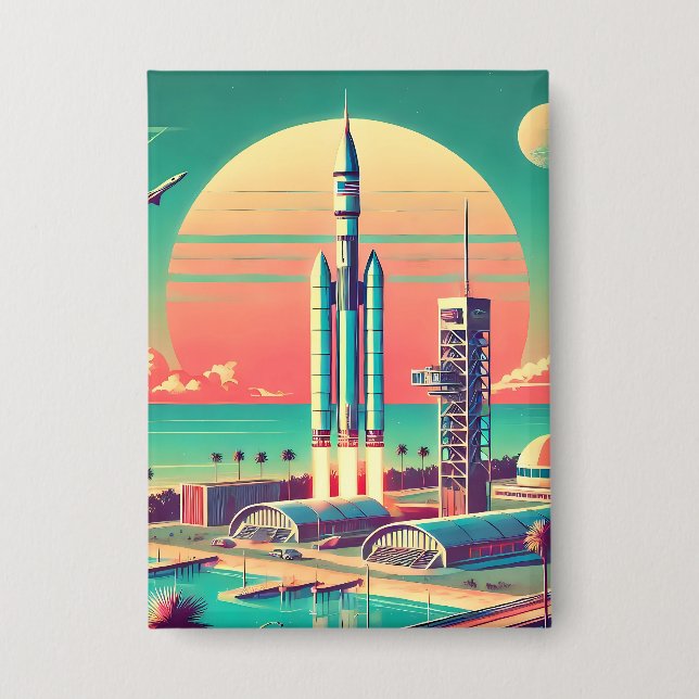 Badge Site de lancement futuriste atomique de la Nouvell (Recto)
