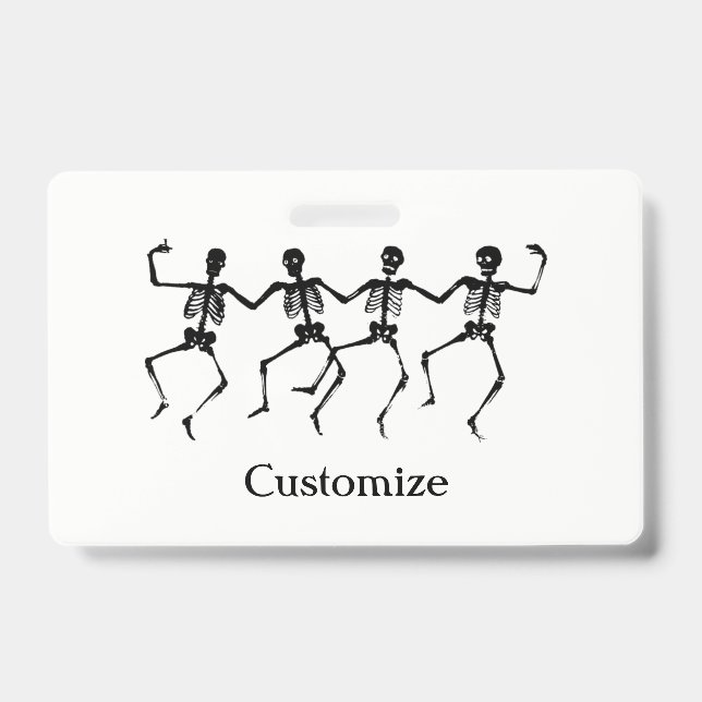 Badge Skeletons dansants Halloween (Avant)