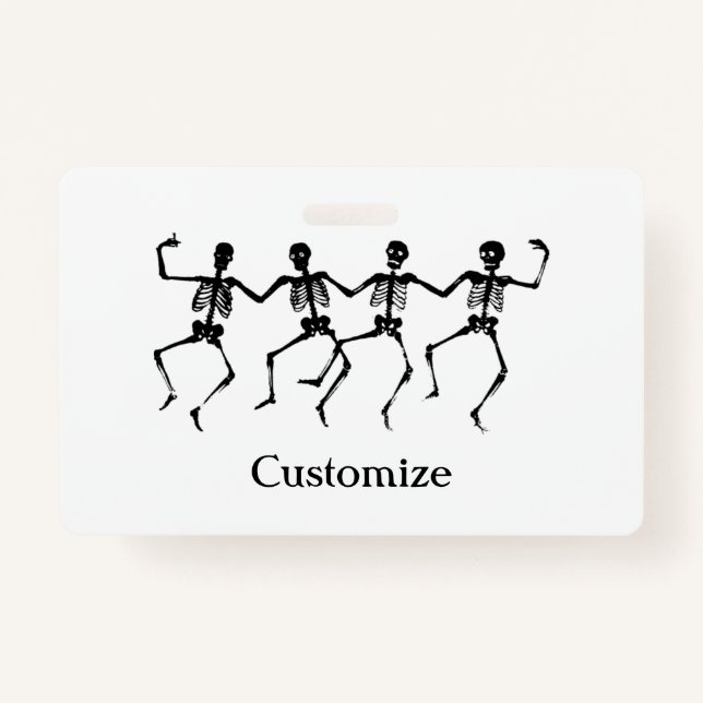Badge Skeletons dansants Halloween (Devant)