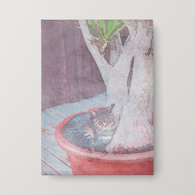 Badge Sleeping Cat button (Recto)