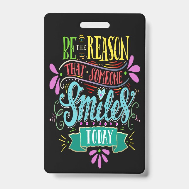 Badge Smile avec cordon - Voir verso (Avant)
