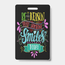 Badge Smile avec cordon - Voir verso