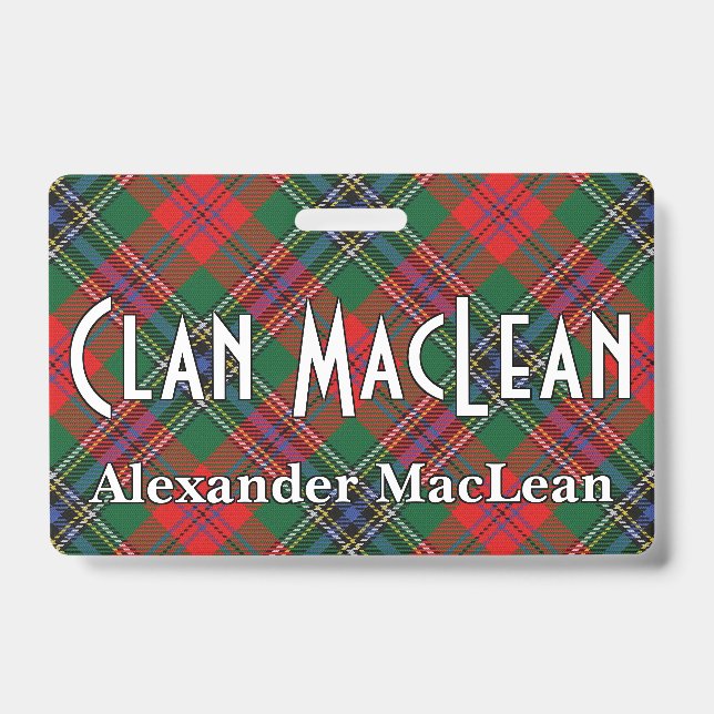 Badge Snappy Clan MacLean Red Tartan (Face)