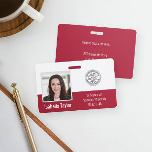 Badge Société de cartes d'identité d'employé photo perso