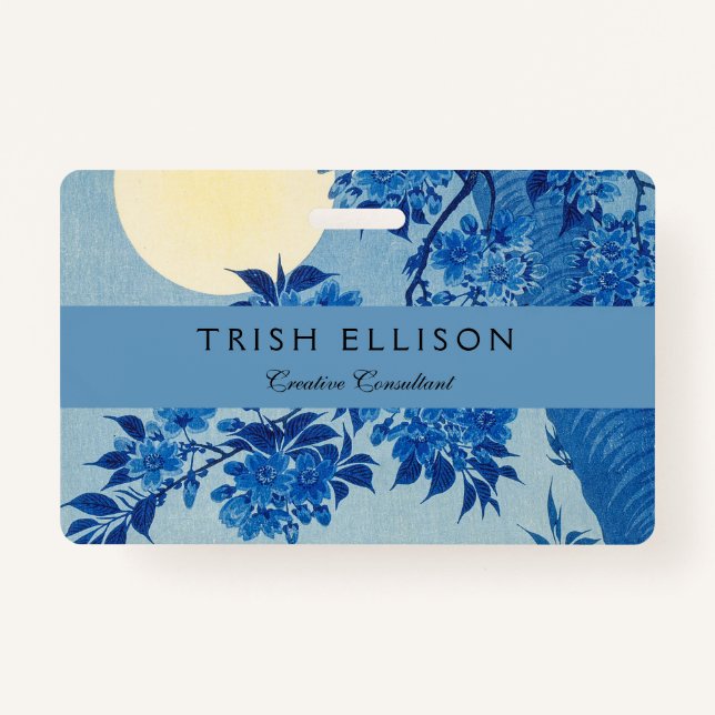 Badge Soirée Lune Arbre Bleu Lune (Devant)