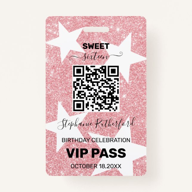 Badge Soirée VIP PASS personnalisée (Devant)