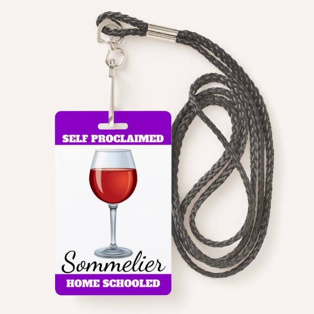 Badge Sommelier auto-proclamé (Devant avec lanière)