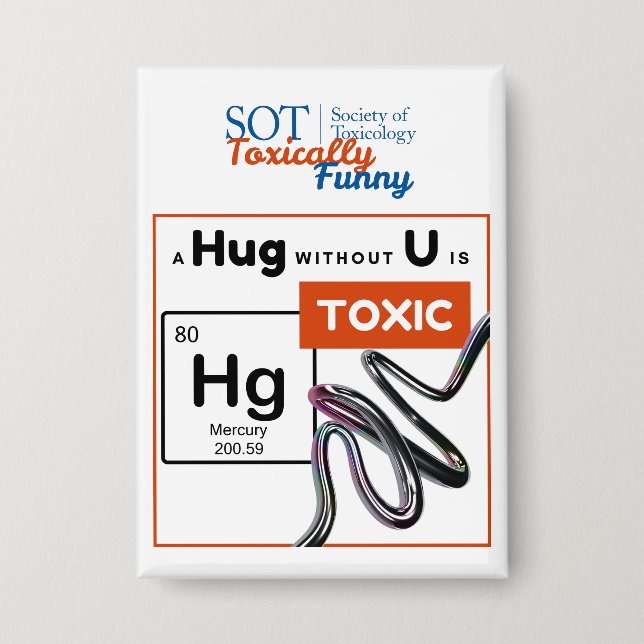 Badge SOT - Toxiquement Drôle - Un câlin sans bouton (Recto)