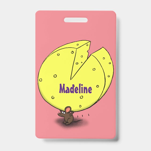 Badge Souris mignonne avec illustration de dessin animé  (Avant)