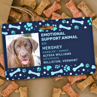 Soutien émotionnel Animal Custom Pet Dog Photo ID