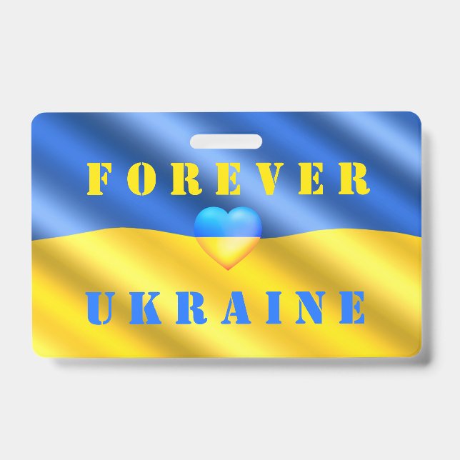 Badge Soutien Ukraine Drapeau Ukrainien - Liberté (Avant)